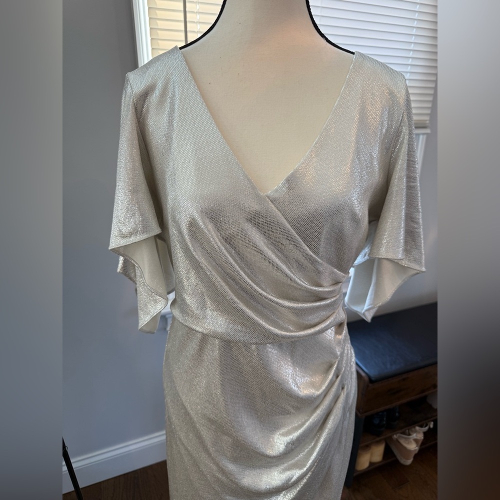 Eliza J Silver Gown Size 10 - Picture 4 of 9